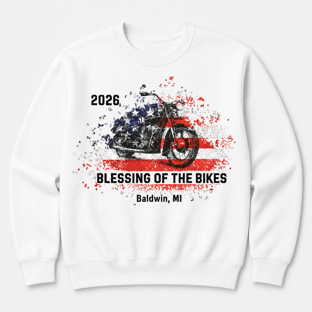 2026 Blessing of the Bikes Distressed Flag Crew