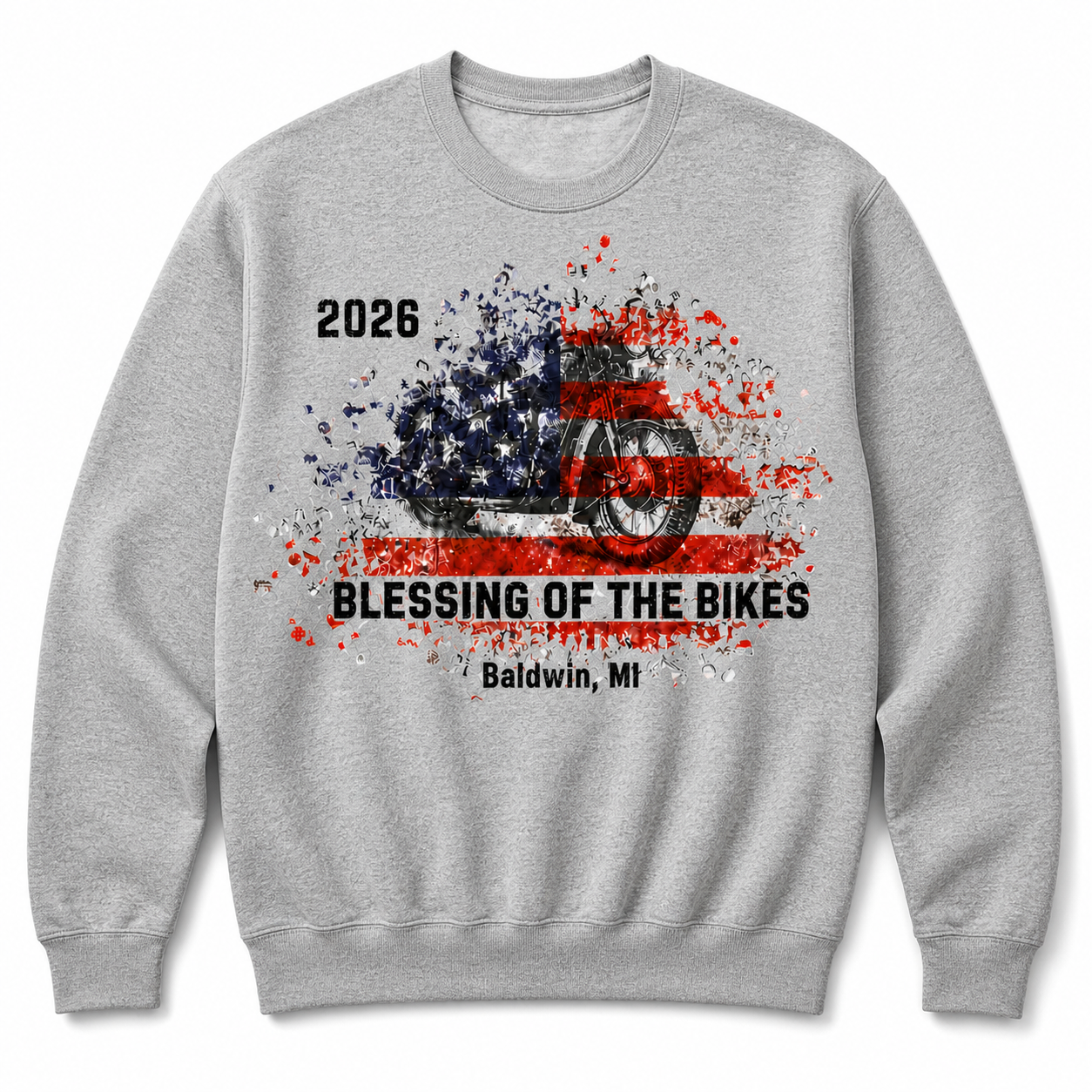 2026 Blessing of the Bikes Distressed Flag Crew